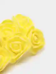 Желтый розы из фоамирана с органзой на проволоке