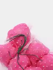 Фуксия розы из фоамирана с органзой на проволоке
