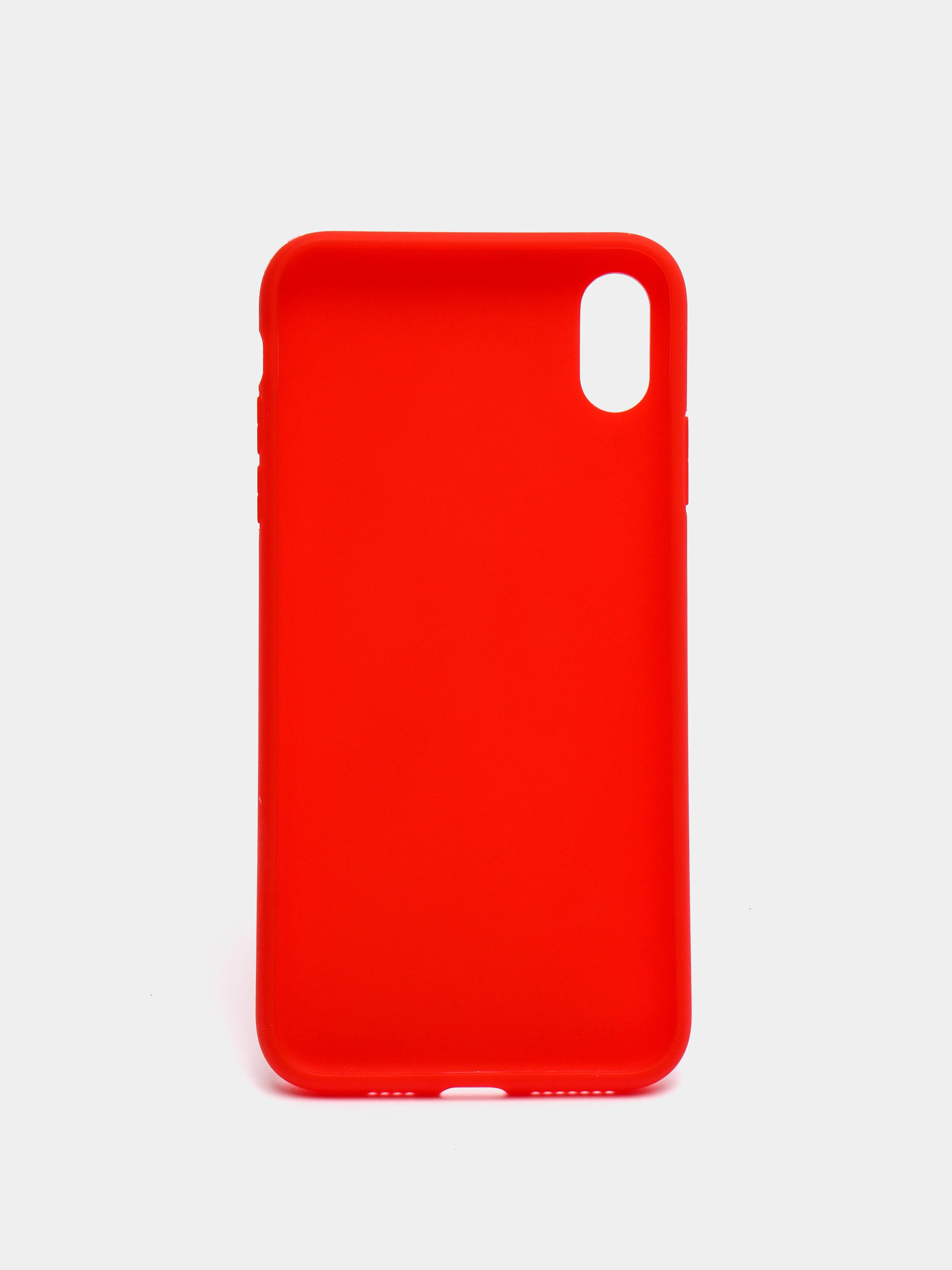 Красный чехол для Apple iPhone XS Max силиконовый, матовый, однотонный