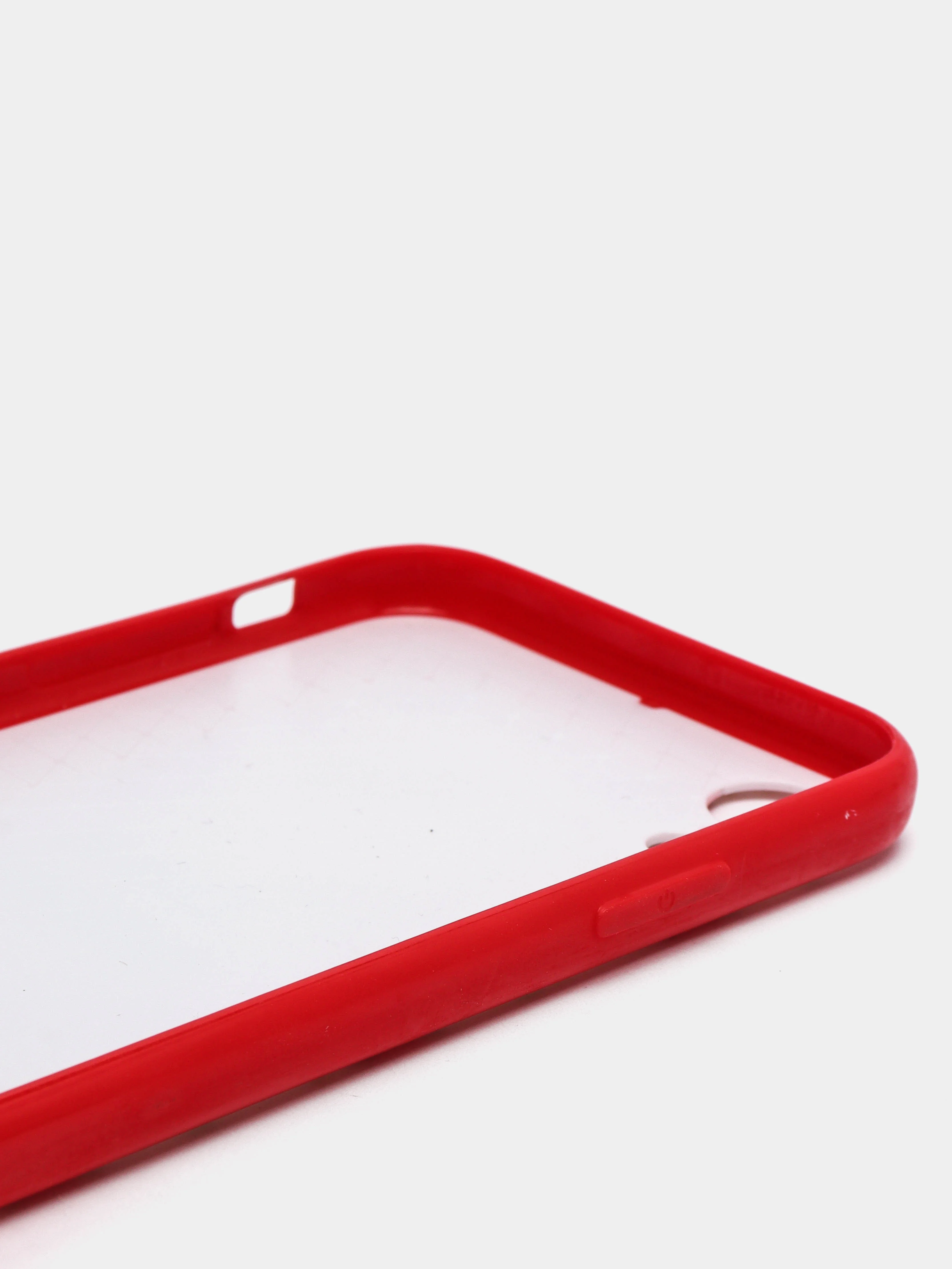 Красный чехол Apple iPhone XR белый с рисунком и цветной рамкой
