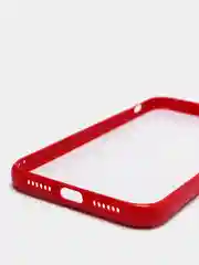 Красный чехол Apple iPhone XR белый с рисунком и цветной рамкой