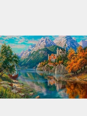 Алмазная мозаика/ Алмазная вышивка/ Картина стразами/ Алмазное хобби Замок в горах 50х70