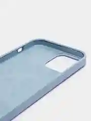 Голубой чехол для iPhone 12 Pro Max 6.7" Silicone Case закрытый низ с логотипом