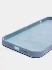 Голубой чехол для iPhone 12 Pro Max 6.7" Silicone Case закрытый низ с логотипом