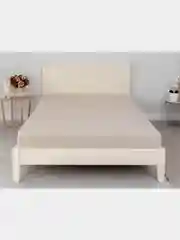 Молочный комплект постельного белья, однотонный, бязь 1,5/2/2-спальный, с евро простыней, евро, семейный