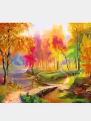 Алмазная мозаика "Осенний лес" 40*50 см на подрамнике