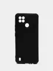 Черный чехол для Realme C21 силиконовый, имитация кожи