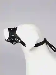 Черный кожаный намордник для собак
