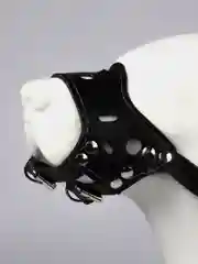 Черный кожаный намордник для собак