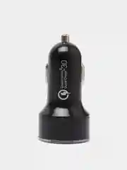 Черный автомобильное зарядное устройство, 2USB, QC3 (быстрая зарядка) и 2,4А