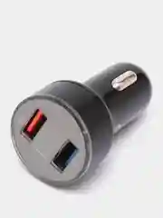 Черный автомобильное зарядное устройство, 2USB, QC3 (быстрая зарядка) и 2,4А