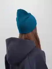 Бирюзовый шапка женская бини Дуэт, тонкая шапка на весну