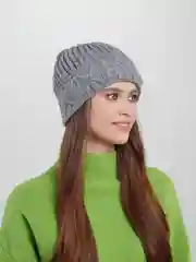 Серый шапка женская, вязаная