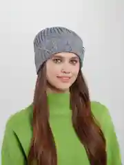 Серый шапка женская, вязаная
