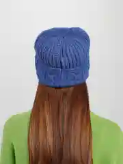 Индиго шапка женская, вязаная