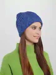 Индиго шапка женская, вязаная