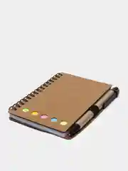 Блокнот крафт с ручкой и клейкими листами 10*14,5 см