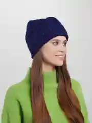 Синий шапка женская, вязаная