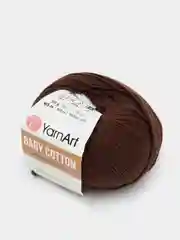 Тёмно-коричневый пряжа YarnArt Baby cotton, 50 г, 165 м, акрил и хлопок