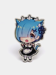 Значок деревянный по аниме "Re:Zero. Жизнь с нуля в альтернативном мире"