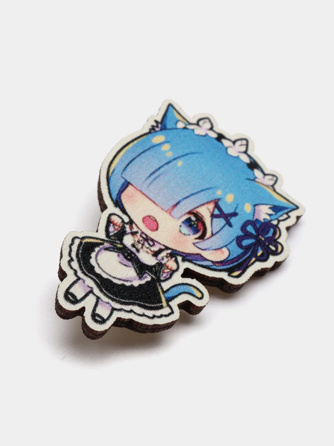 Значок деревянный по аниме "Re:Zero. Жизнь с нуля в альтернативном мире"