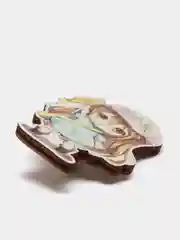 Значок деревянный по аниме "Клетки за работой!"