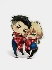 Значок деревянный по аниме "Юри на льду" (Yuri on Ice)