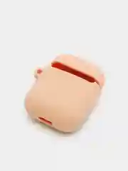 Светло-бежевый чехол для беспроводных наушников AirPods 1/2, с карабином, силиконовый