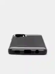 Черный чехол Samsung A12 / M12 имитация под карбон и металл