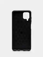 Черный чехол Samsung A12 / M12 имитация под карбон и металл