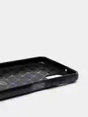 Черный чехол Samsung A12 / M12 имитация под карбон и металл