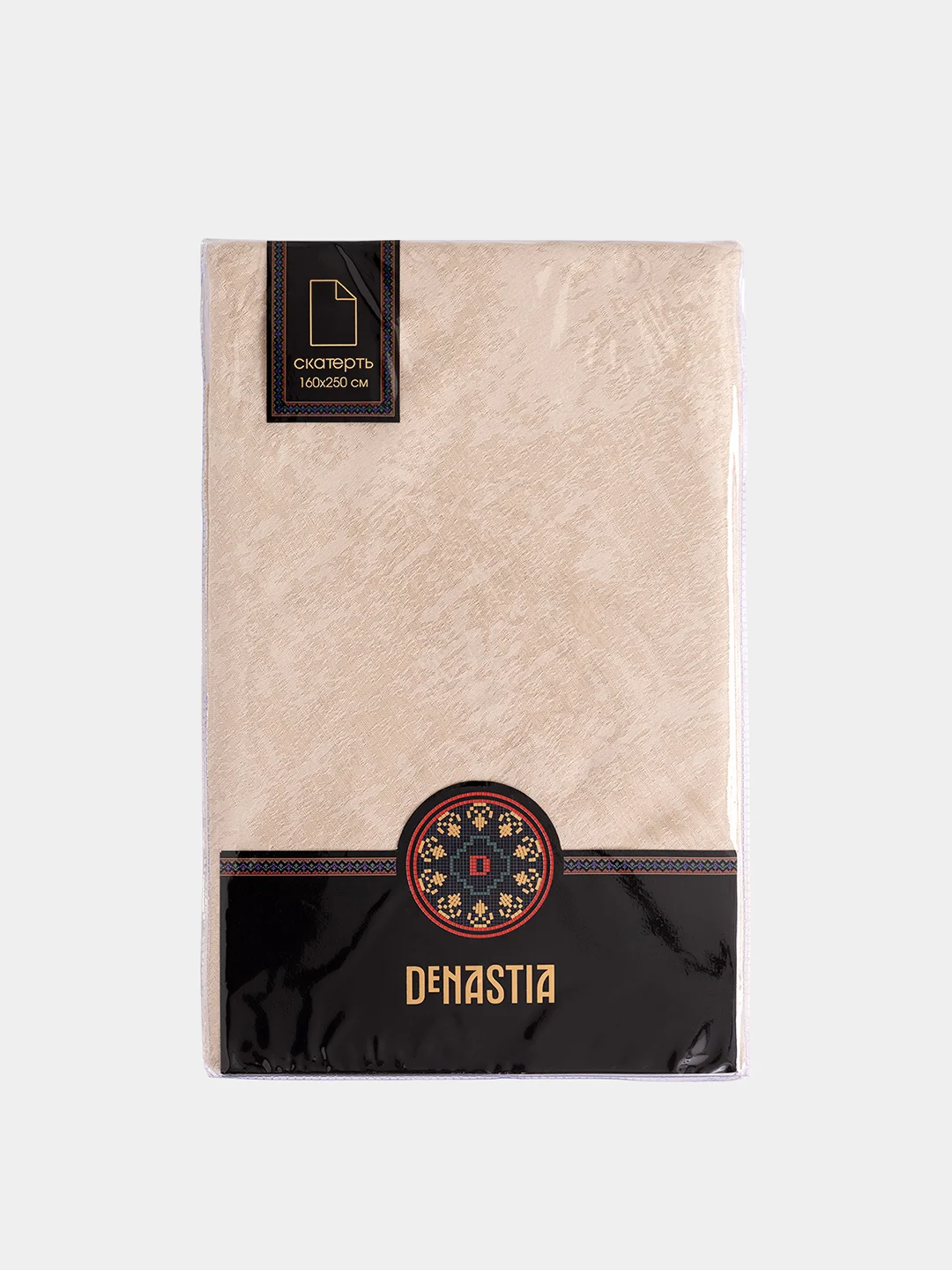Скатерть DeNASTIA 160х250см, жаккард, цвет молочный (эффект потёртости)