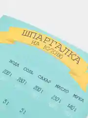 Магнит шпаргалка на кухню "Мера вес, соль, сахар, мука, вода" Магнитик