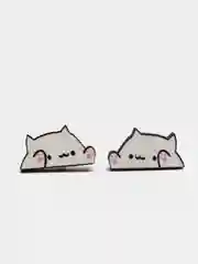 Серьги-пусеты деревянные "Бонго кот / Bongo Cat"