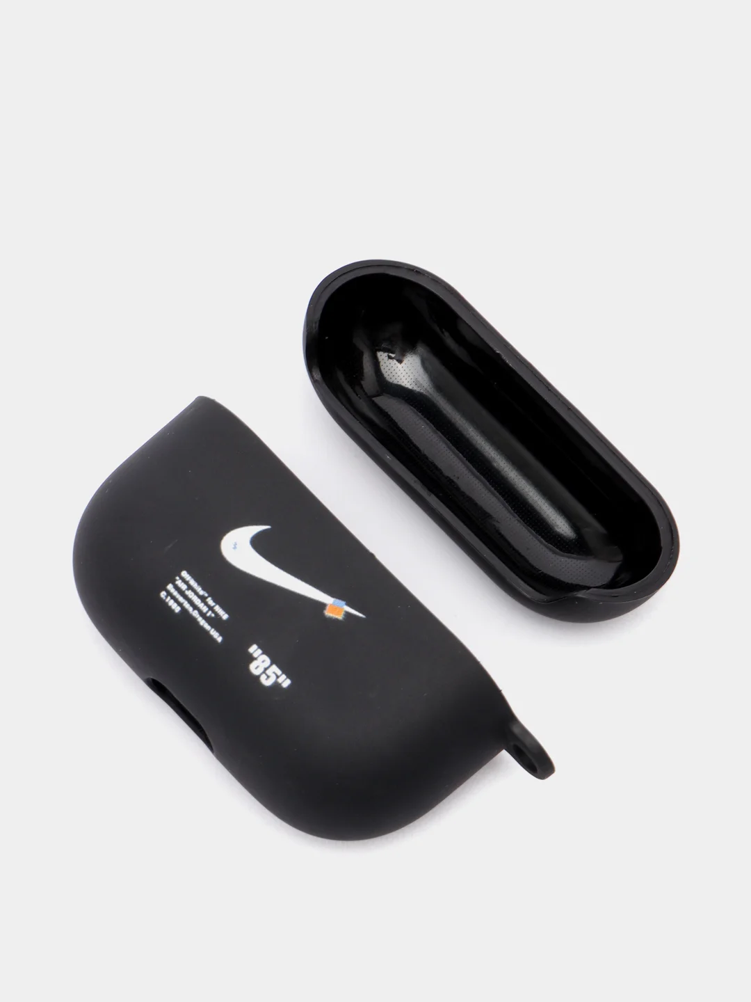 Тёмно-серый силиконовый чехол для наушников Airpods Pro с принтом Nike, Nasa (Найк, Наса))