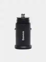 Черный автомобильное зарядное устройство Baseus Premium Square metal A+A (2хUSB, 30W, QC3.0)
