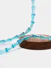 Бирюзовый бусины стеклянные, форма конус, с АВ-эффектом