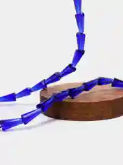 Синий бусины стеклянные, форма конус