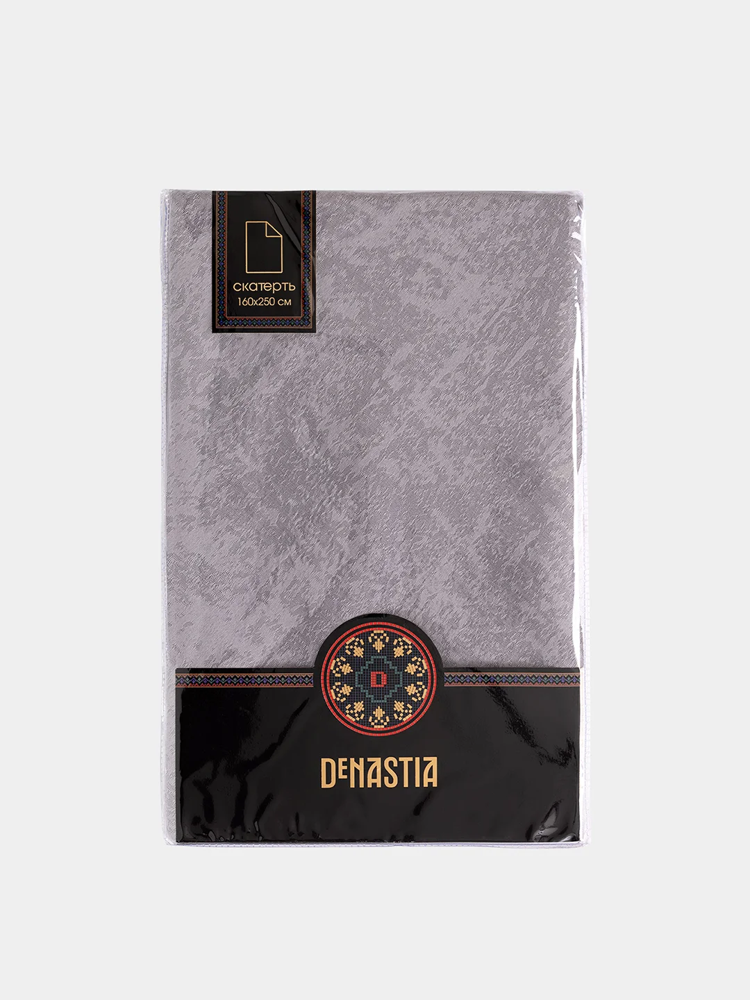 Скатерть DeNASTIA 160х250см, жаккард, цвет серый (эффект потёртости)