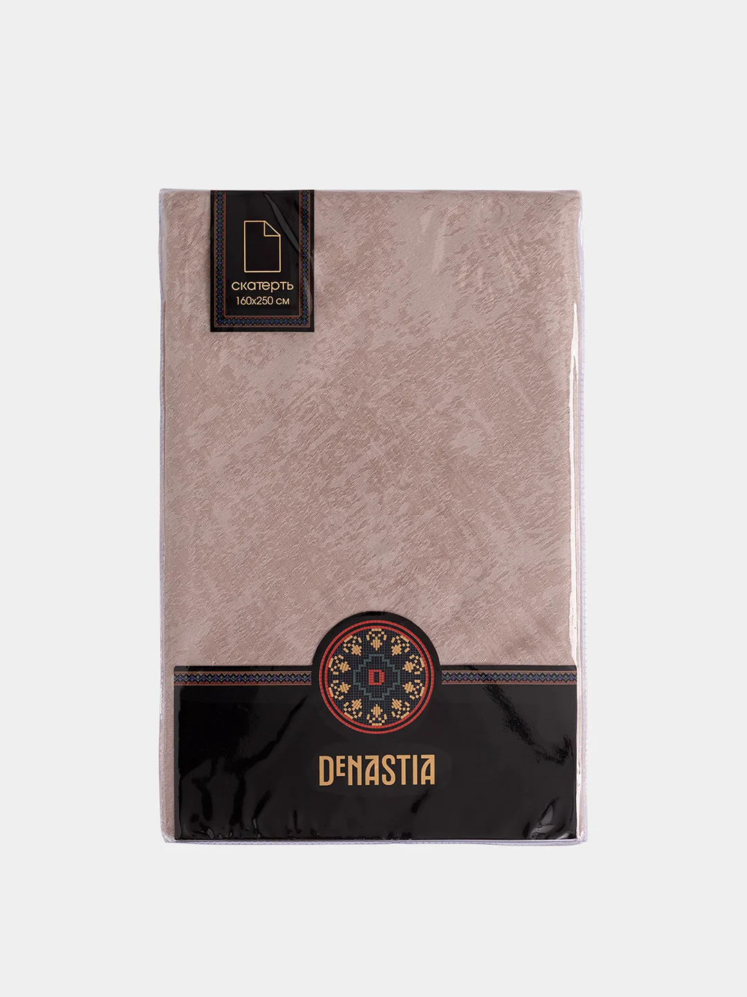 Скатерть DeNASTIA 160х250см, жаккард, цвет бежевый (эффект потёртости)