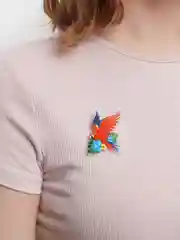 Брошь с открыткой "Птица"