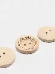 Набор Hand made, 10 шт, нашивки из дерева эко, деревянные пуговицы