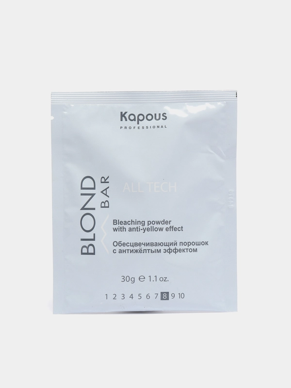 Kapous Порошок обесцвечивающий "All tech" Blond Bar с антижелтым  эффектом, 30гр