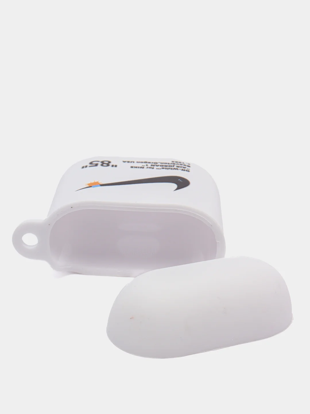 Желтый силиконовый чехол для наушников Apple Airpods 1, 2. с принтом Nike, Nasa (Найк, Наса))