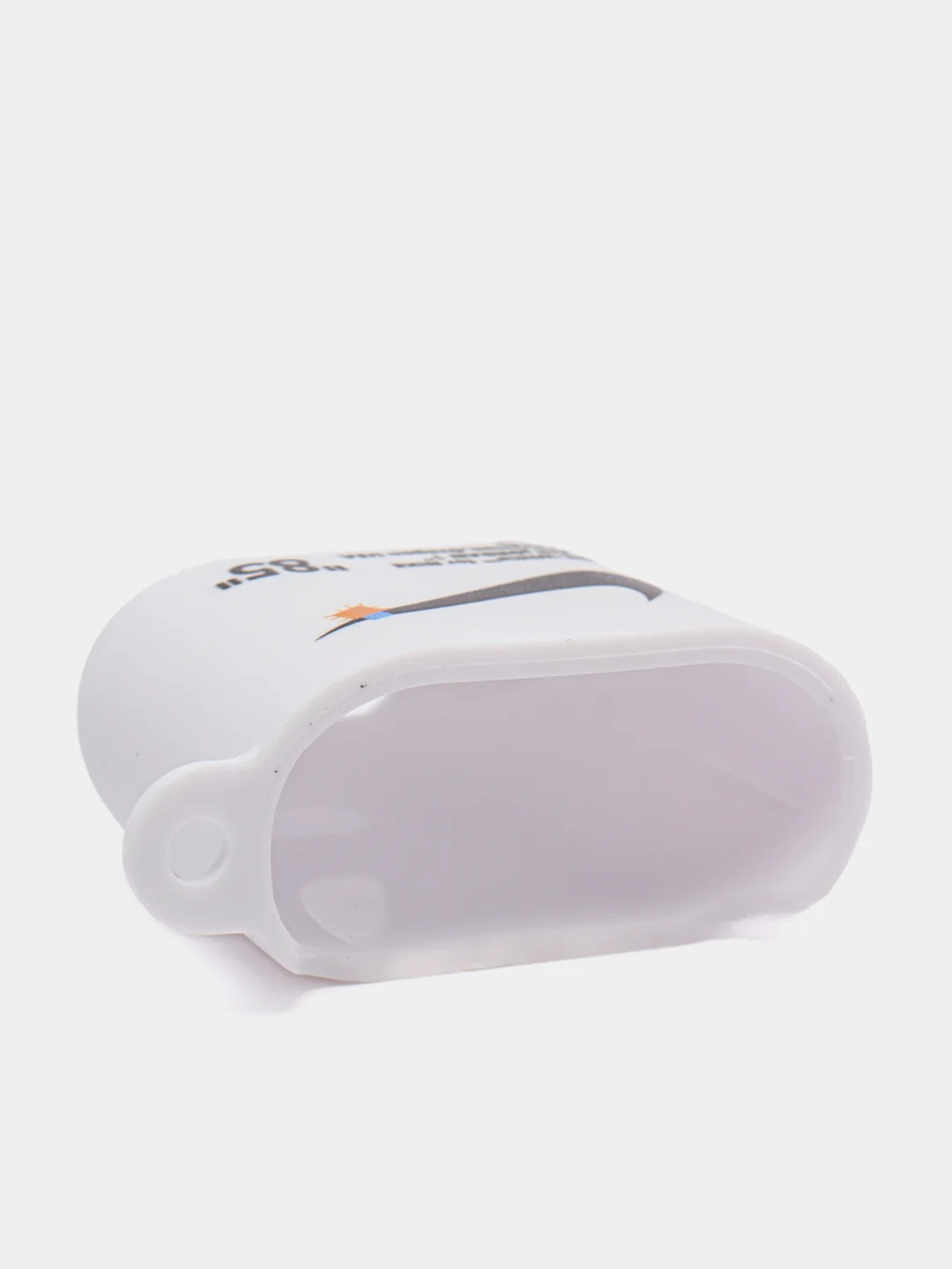 Желтый силиконовый чехол для наушников Apple Airpods 1, 2. с принтом Nike, Nasa (Найк, Наса))
