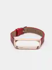 Багровый фирменный кожаный ремешок для Xiaomi mi band 3, 4, 5, 6