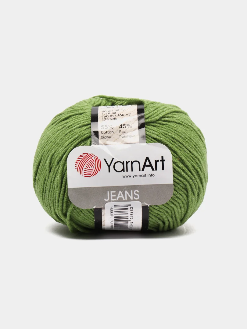 Лесной зеленый пряжа YarnArt Jeans, 50 г, 160 м