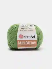 Оливковый пряжа YarnArt Baby cotton, 50 г, 165 м, акрил и хлопок