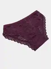 Бордовый трусы женские слипы кружевные хлопковые