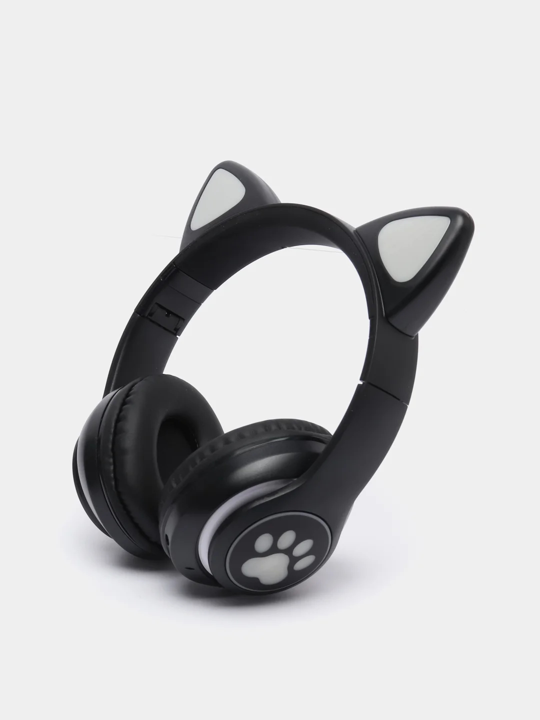 Черный беспроводные наушники Cat Ear Bluetooth, c кошачьими светящимися ушками